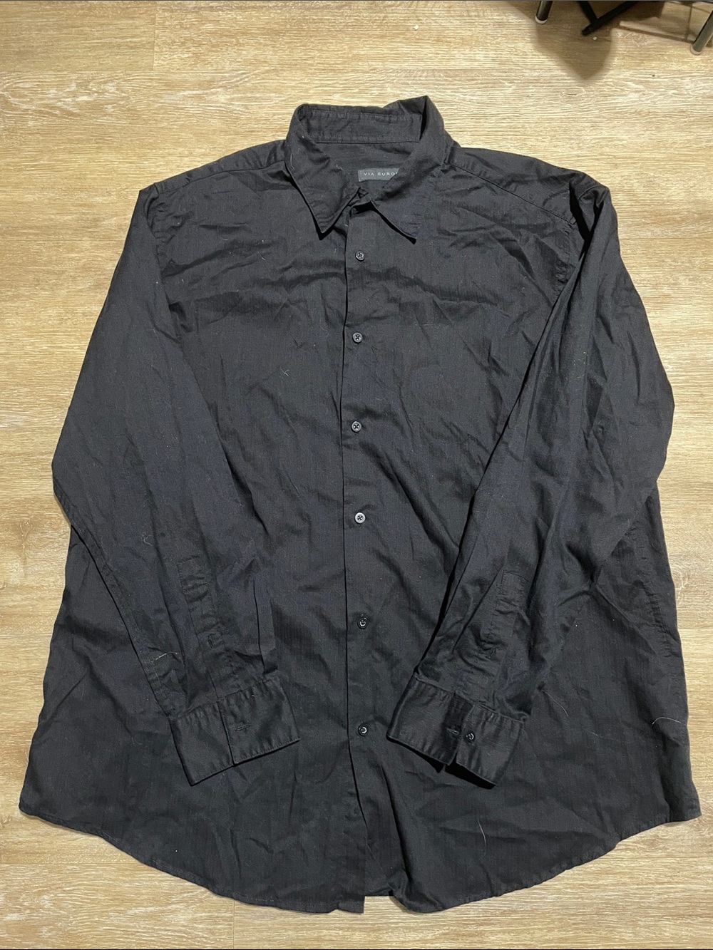 Men's Black Dress Shirt - Classic Button-Down